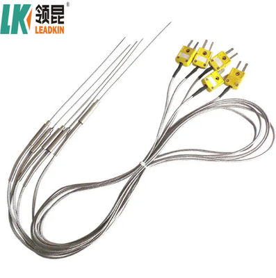 Temperatuursensorsonde met mineraalgeïsoleerde thermocouple van type K met aansluiting