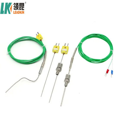Temperatuursonde met thermocouple van het type K met NiCr-NiSi/NiCr-NiAl-omhulsel voor temperaturen tot 800°C